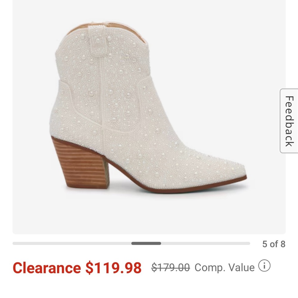 Betsy Johnson Emory Rhinestone/ pearl western boot